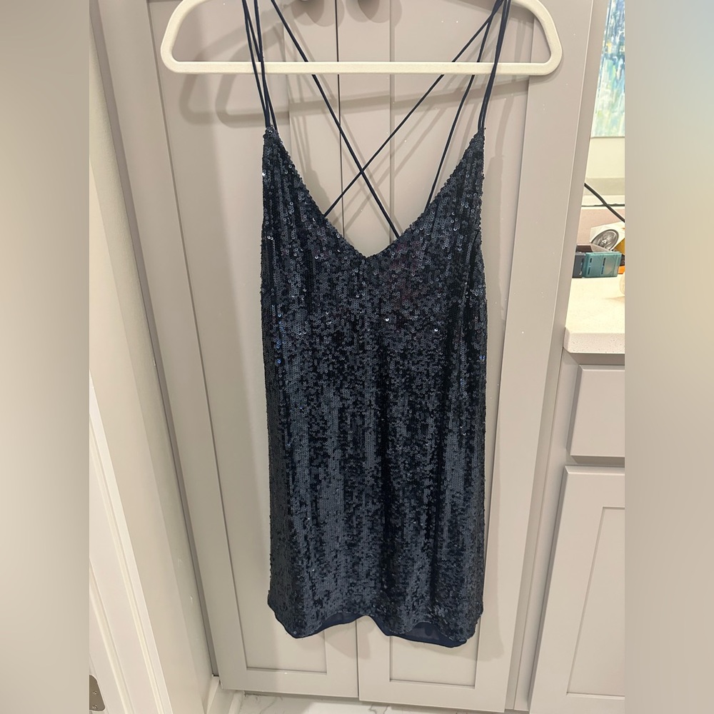 Free People - Women’s Navy Sequin Mini Dress